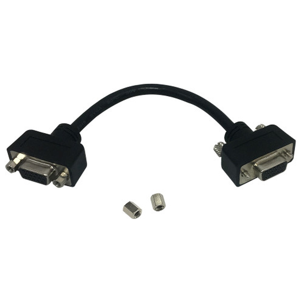 6 inch SVGA Female to Female Adapter with Screws and Hex Nuts FN-AD-SVGAS-6IN-B