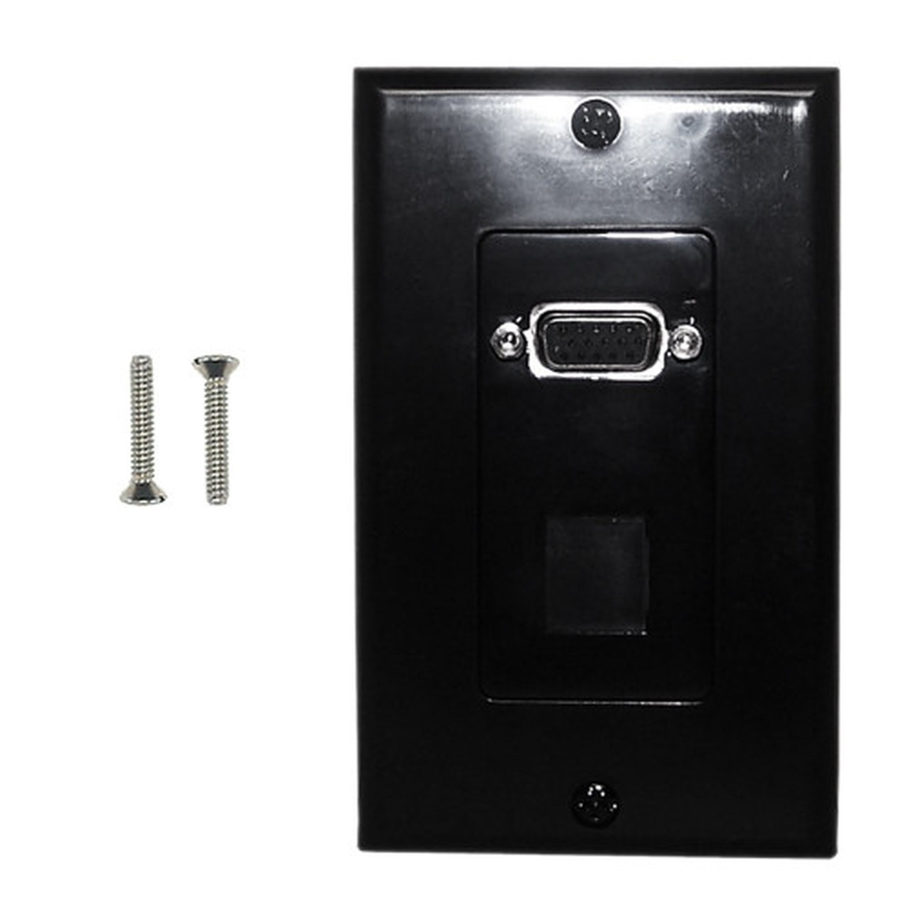 1-Port VGA Wall Plate Kit Decora Black with 1x Keystone Hole FN-WPK-VGA1-D-BK