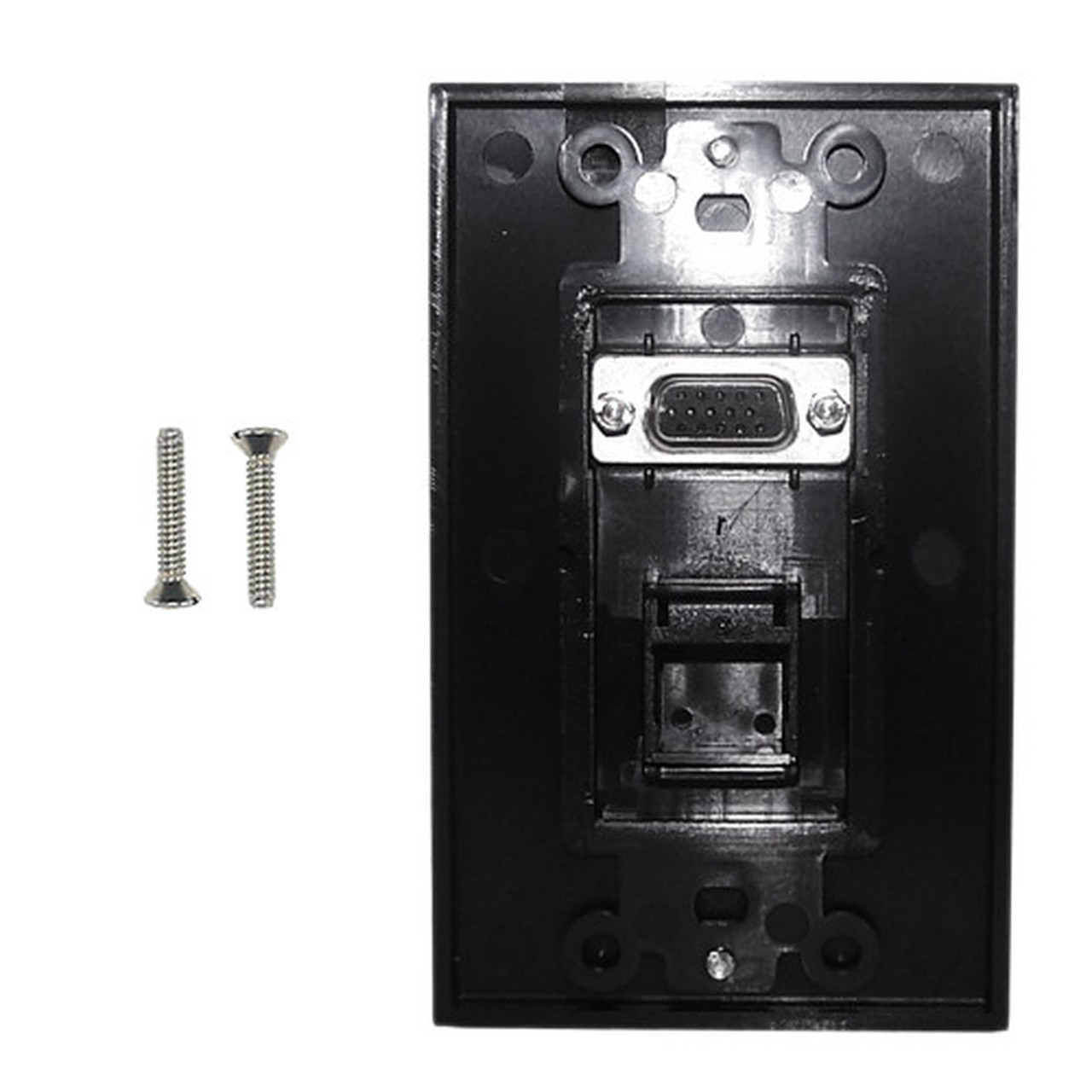 1-Port VGA Wall Plate Kit Decora Black with 1x Keystone Hole FN-WPK-VGA1-D-BK