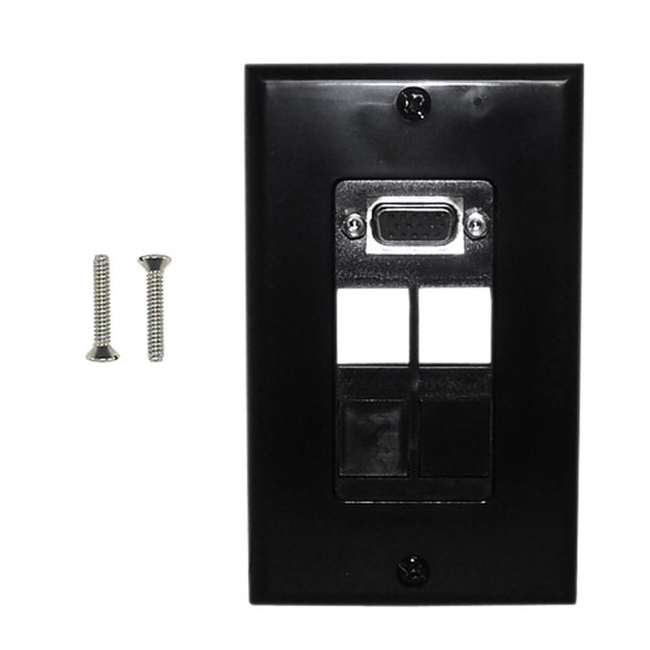 1-Port VGA Wall Plate Kit Decora Black with 4x Keystone inserts FN-WPK-VGA4-D-BK