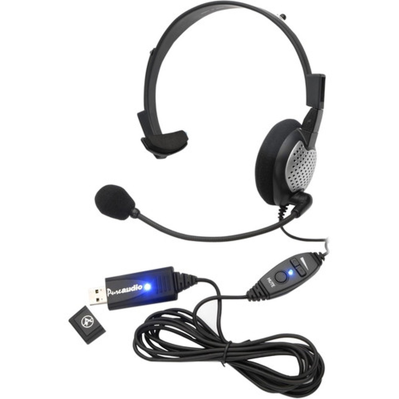 Andrea NC-181 VM USB On-Ear Mono Monaural Headset - Mono - USB - Wired - 32 Ohm - 50 Hz - 20 kHz - Over-the-head - Monaural - - 8 ft C1-1022300-50