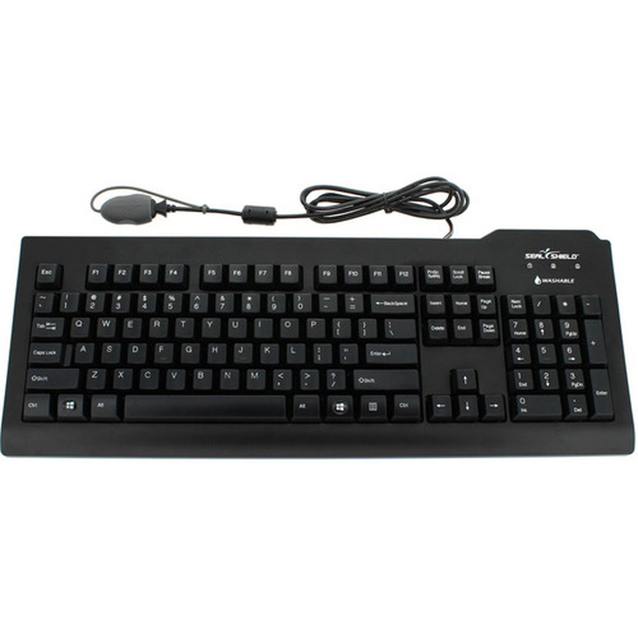 Seal Shield Silver Seal Glow Waterproof Keyboard Long Cable - Cable Connectivity - USB PS2 Interface - 104 Key - English US - Mac SSKSV207GL