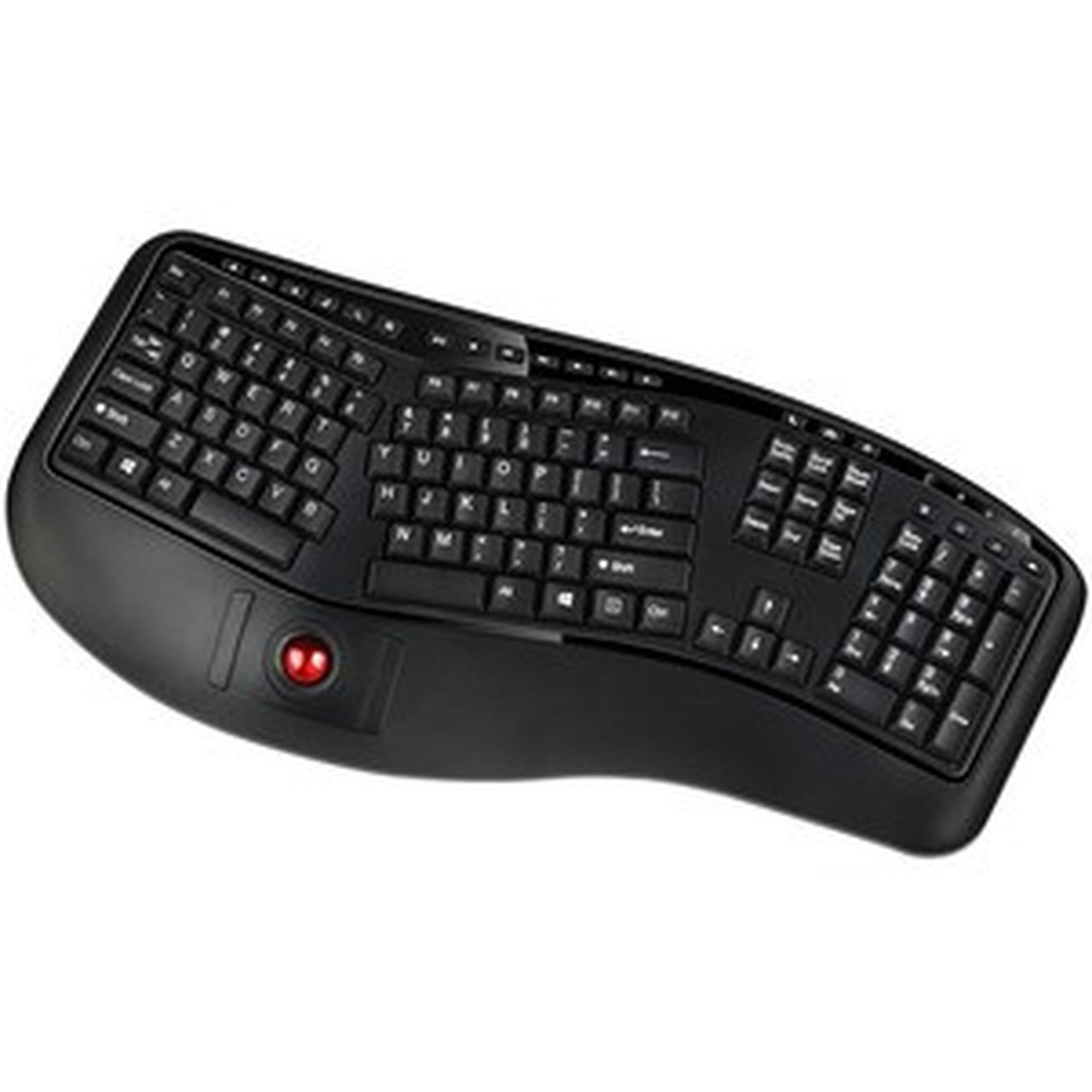 Adesso Tru-Form 3500 - 24 GHz Wireless Ergonomic Trackball Keyboard - Wireless Connectivity - RF - USB Interface - 105 Key - English WKB-3500UB