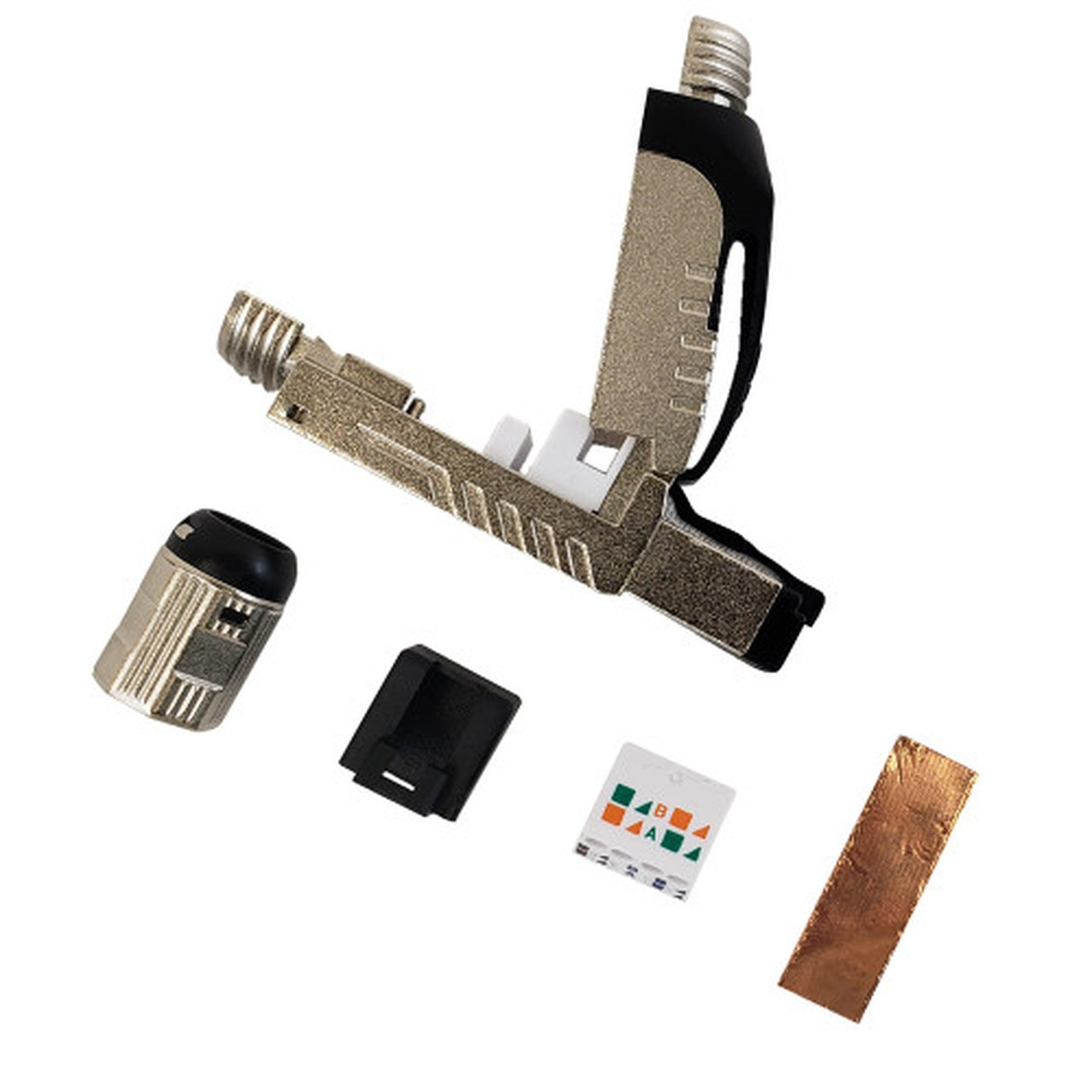 RJ45 Cat6a Shielded Field Termination Tool-Less Plug Solid or Stranded 8P 8C FN-CN-FT-C6AS-BK