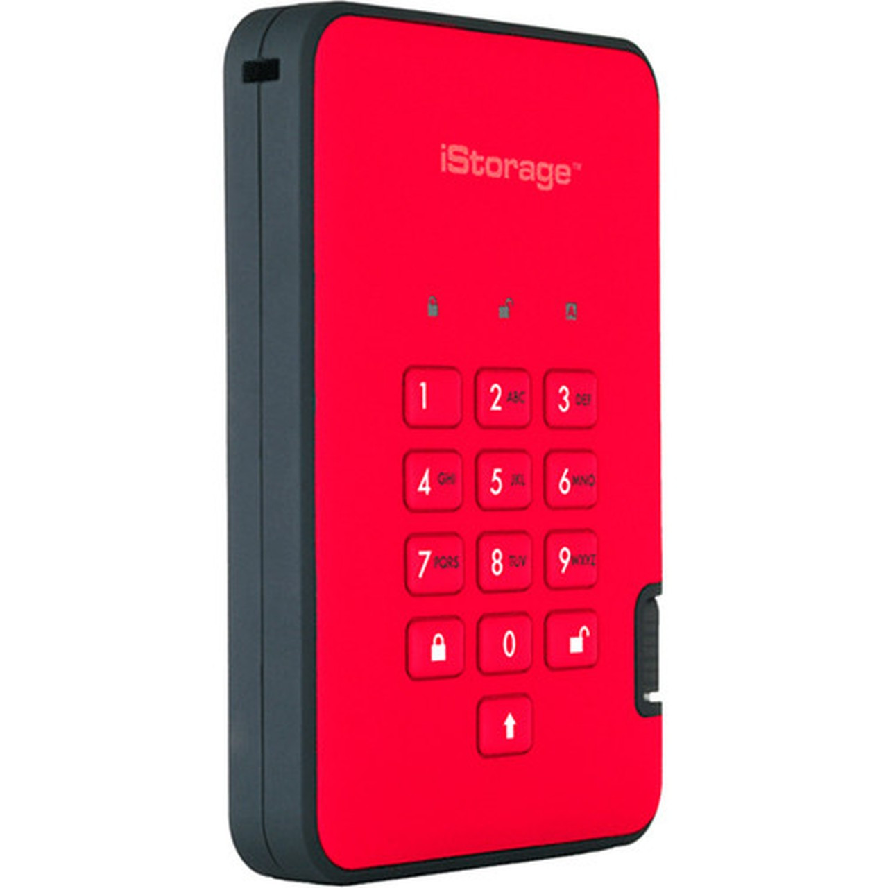 iStorage diskAshur2 1 TB Portable Hard Drive - External - Fiery Red - TAA Compliant - USB 31 - 5400rpm - 8 MB Buffer - 256-bit - 2 IS-DA2-256-1000-R
