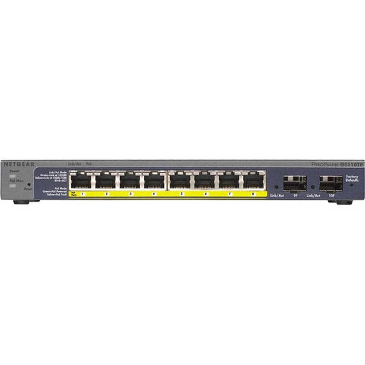 Netgear ProSafe GS110TP Ethernet Switch - 8 Ports - Manageable - 3 Layer Supported - Modular - Twisted Pair Optical Fiber - Desktop GS110TP-300NAS