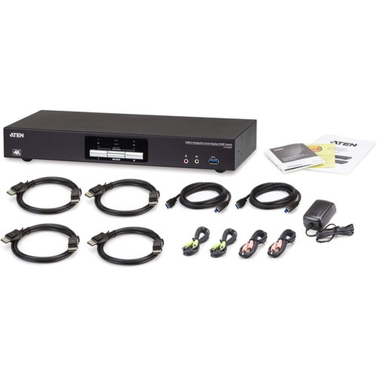 ATEN 2-Port USB 30 4K DisplayPort Dual Display KVMP Switch - 2 Computers - 1 Local Users - 4096 x 2160 - 1 x Network RJ-45 - 6 CS1942DP