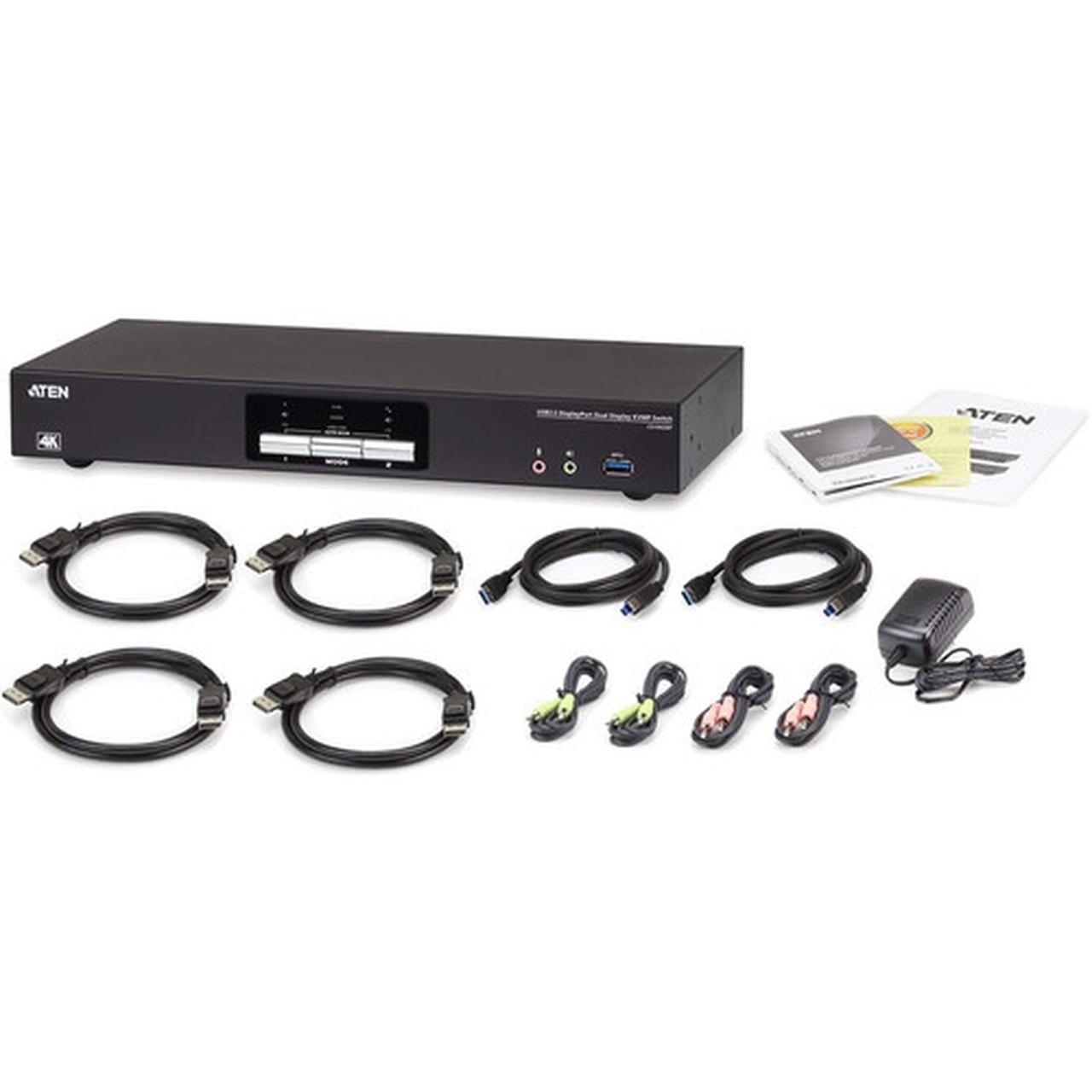 ATEN 2-Port USB 30 4K DisplayPort Dual Display KVMP Switch - 2 Computers - 1 Local Users - 4096 x 2160 - 1 x Network RJ-45 - 6 CS1942DP