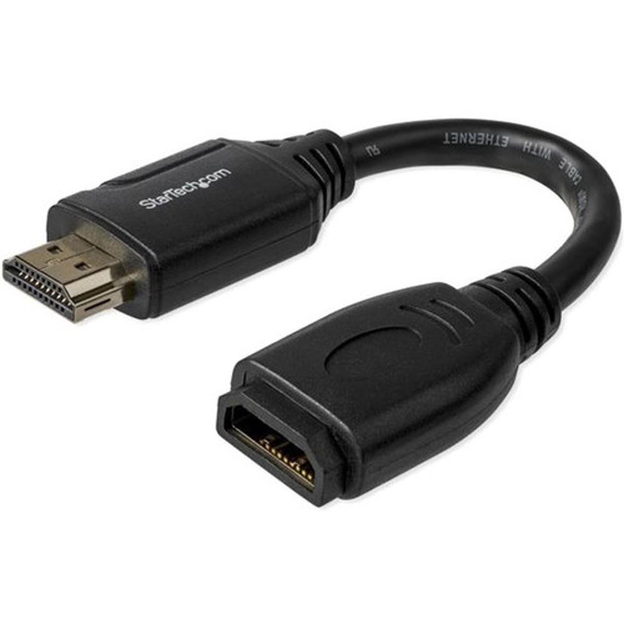 StarTechcom 6in High Speed HDMI Port Saver Cable with 4K 60Hz - Short HDMI 20 Male to Female Adapter Cable - Port Extender - 6 HDMI HD2MF6INL