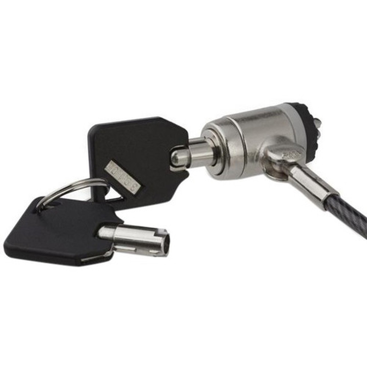 StarTechcom Keyed Cable Lock for Laptops - Push-to-LockButton - Silver Black - Zinc Alloy Steel Vinyl - 66 ft - For Notebook - LTLOCKKEY