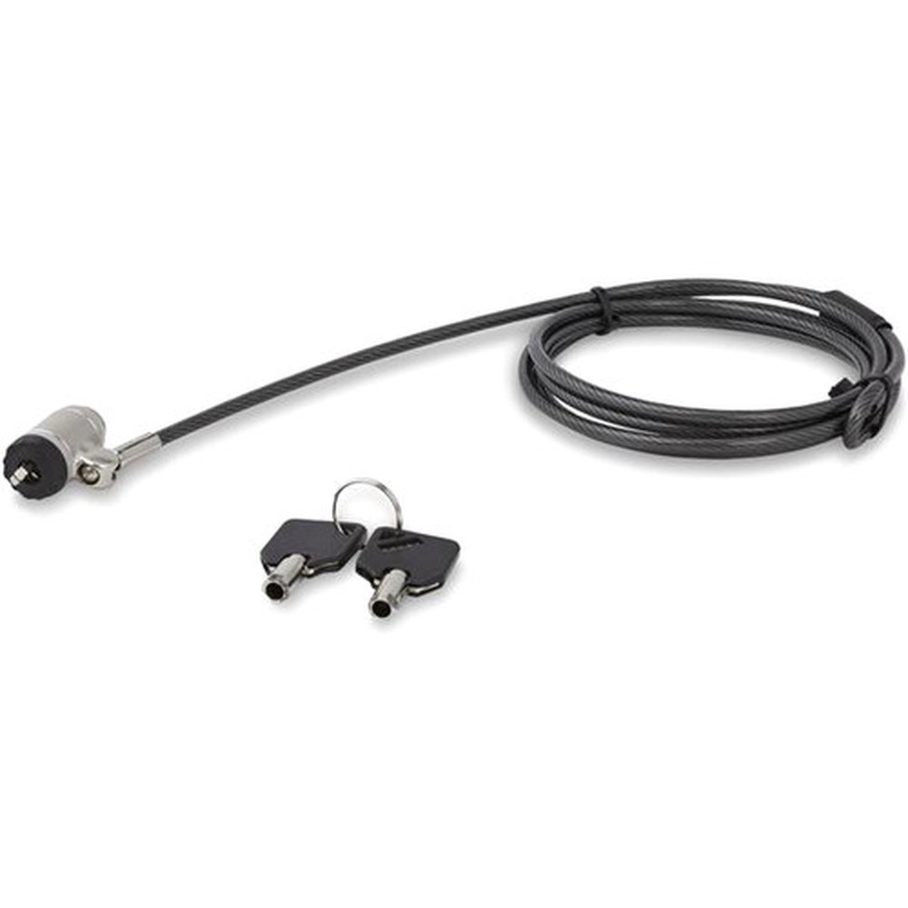 StarTechcom Keyed Cable Lock for Laptops - Push-to-LockButton - Silver Black - Zinc Alloy Steel Vinyl - 66 ft - For Notebook - LTLOCKKEY