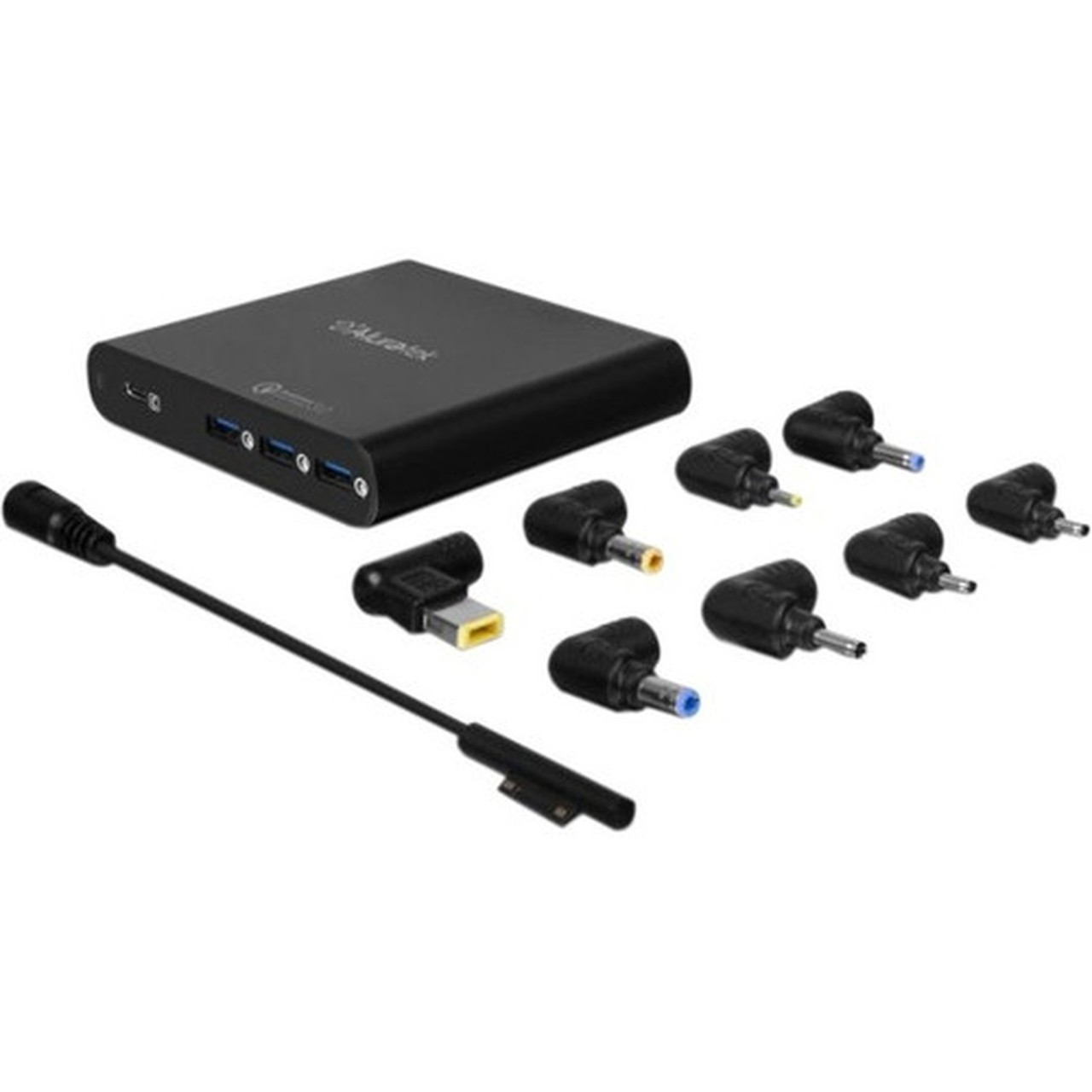 Aluratek Universal AC Adapter with Type-C and 3 Quick Charge 30 USB Ports - 120 V AC 230 V AC Input - 5 V DC2 A 9 V DC Output ANPA04F