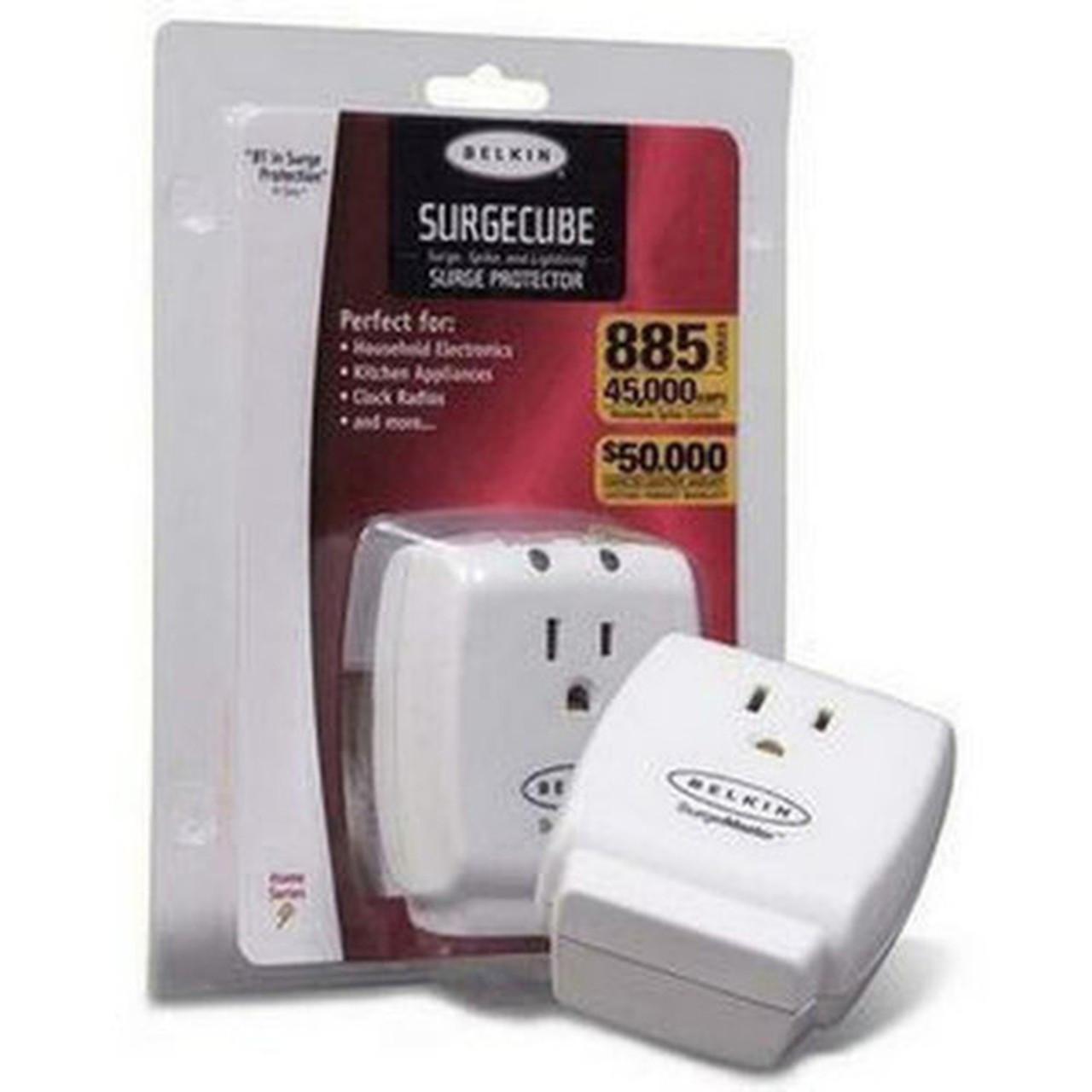 Belkin 1-Socket Wall Mount Surge Suppressor - Receptacles 1 x NEMA 5-15R - 885J F9H100-CW