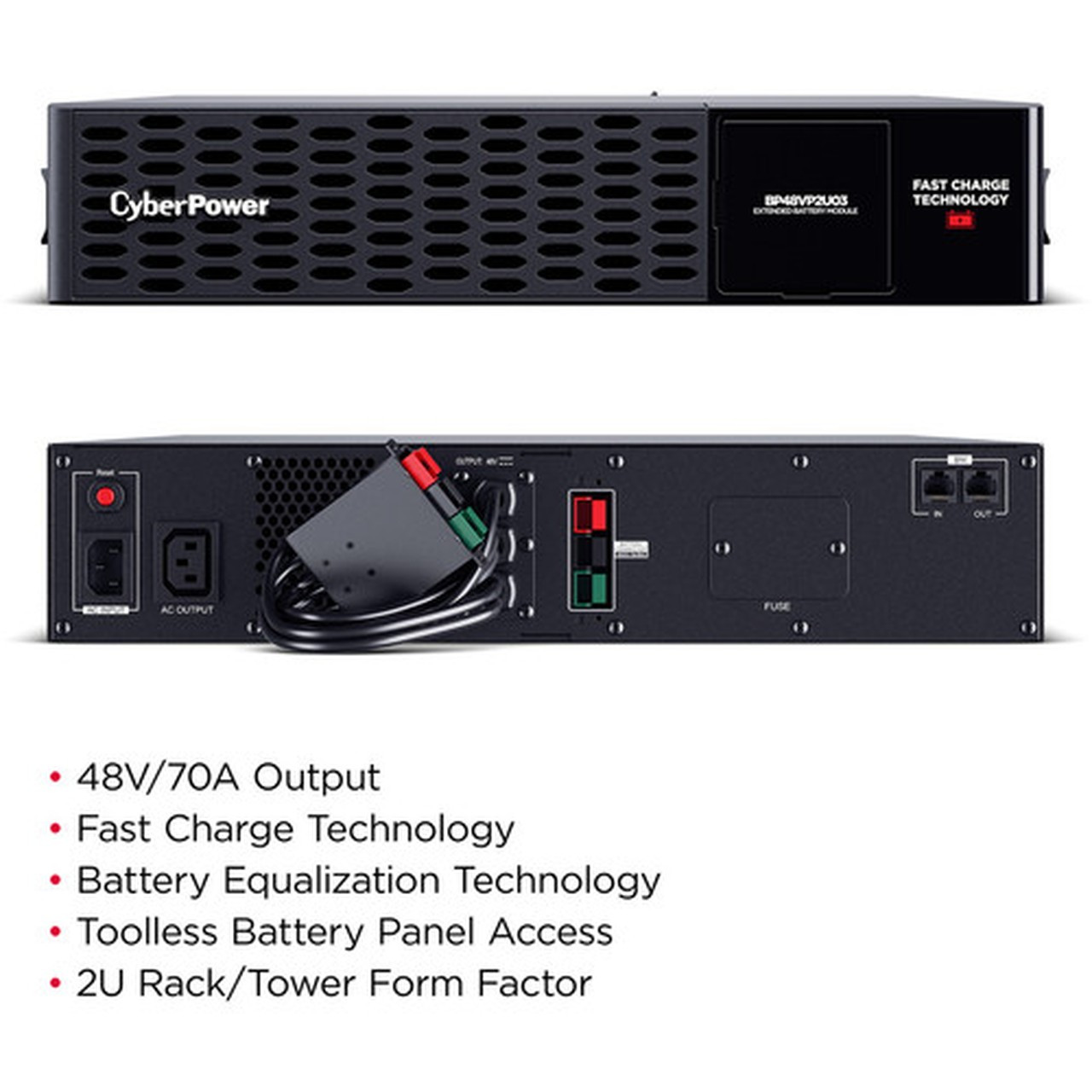 CyberPower UPS Systems BP48VP2U03 Extended Battery Modules - 48 VDC  70 A - 12 V  6 Ah Sealed Lead-Acid Battery 3YR Warranty BP48VP2U03