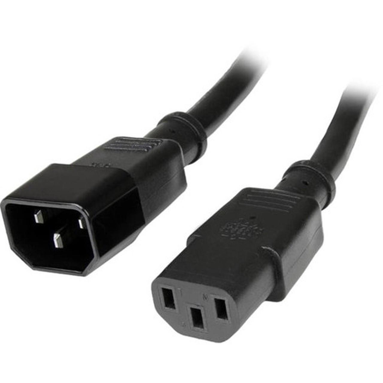 StarTechcom 3 ft 14AWG Computer Power Cord Extension - C14 to C13 Power Cable - 3ft - IEC 60320 C13 - IEC 60320 C14 250V AC - 15A - PXT100143