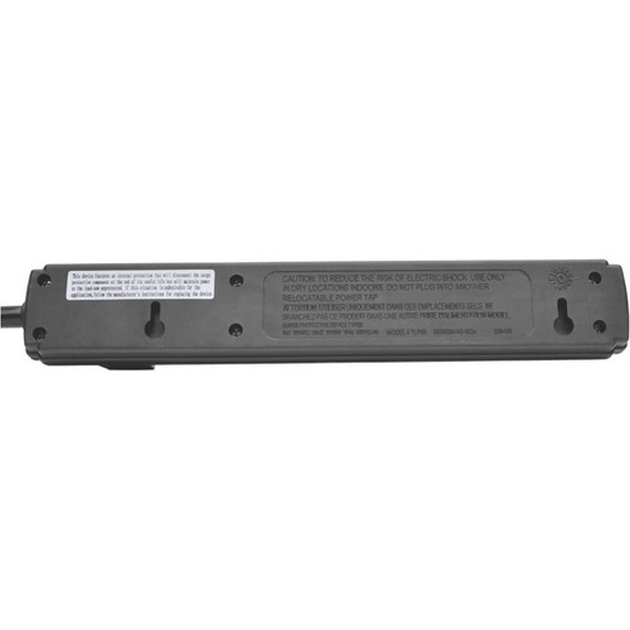 Tripp Lite Power Strip 6 Outlet NEMA 5-15R AC 6  Cord 5-15P Black Housing - NEMA 5-15P - 6 x NEMA 5-15R - 6 ft Cord - 15 A Current - PS66B