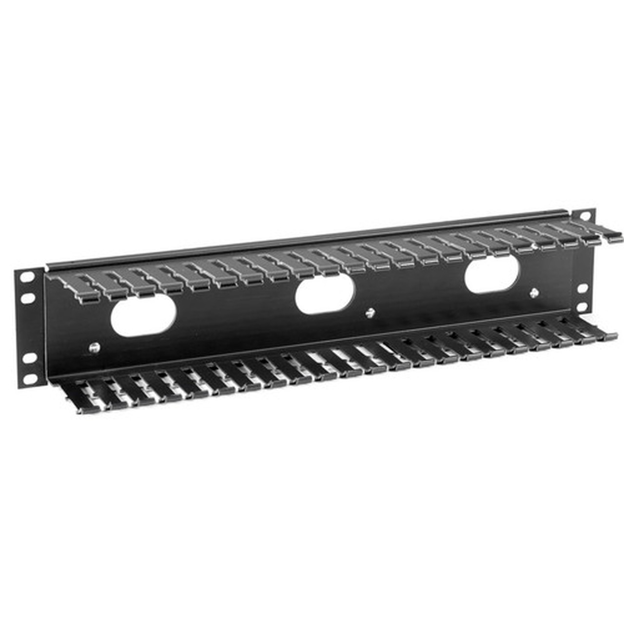 Black Box Horizontal IT Rackmount Cable Manager - 2U 19  Single-Sided Black - Cable Manager - Black - 2U Rack Height - 19 Panel - RMT102A-R4