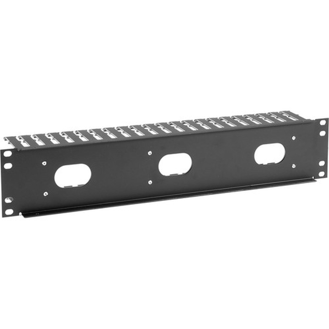 Black Box Horizontal IT Rackmount Cable Manager - 2U 19  Single-Sided Black - Cable Manager - Black - 2U Rack Height - 19 Panel - RMT102A-R4