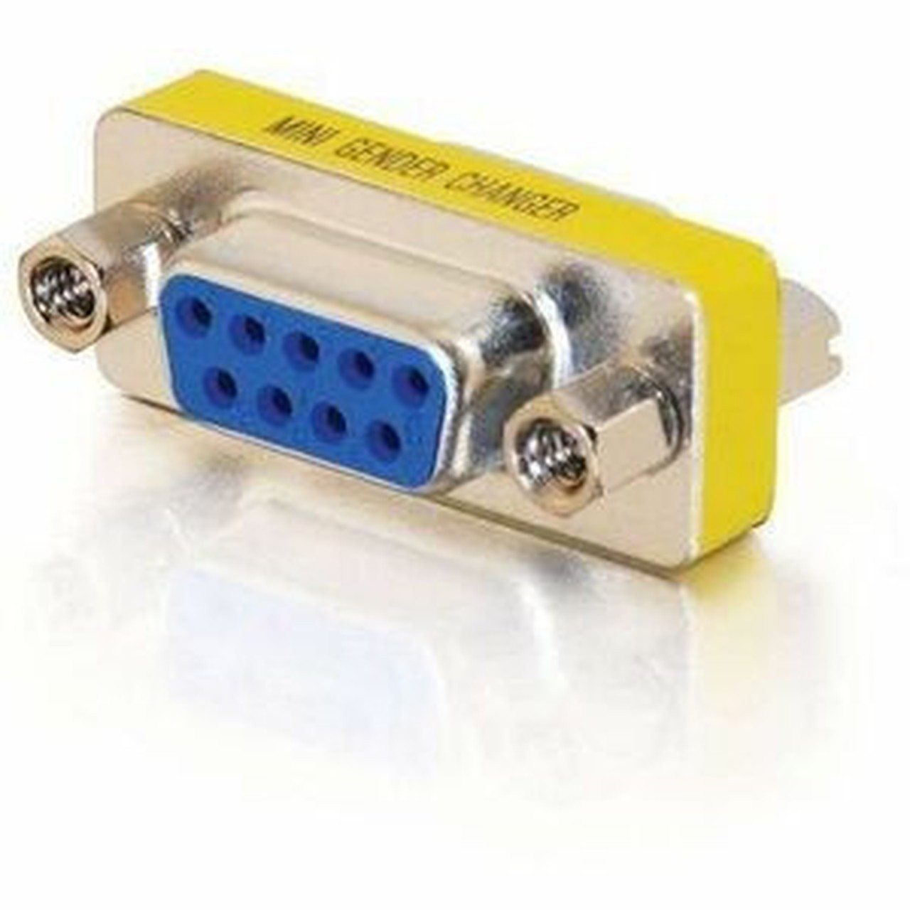 C2G_DB-9_Mini_Gender_Changer_-_1_Pack_-_1_x_9-pin_DB-9_Serial_Female_-_1_x_9-pin_DB-9_Serial_Female_-_Silver_Yellow_02781