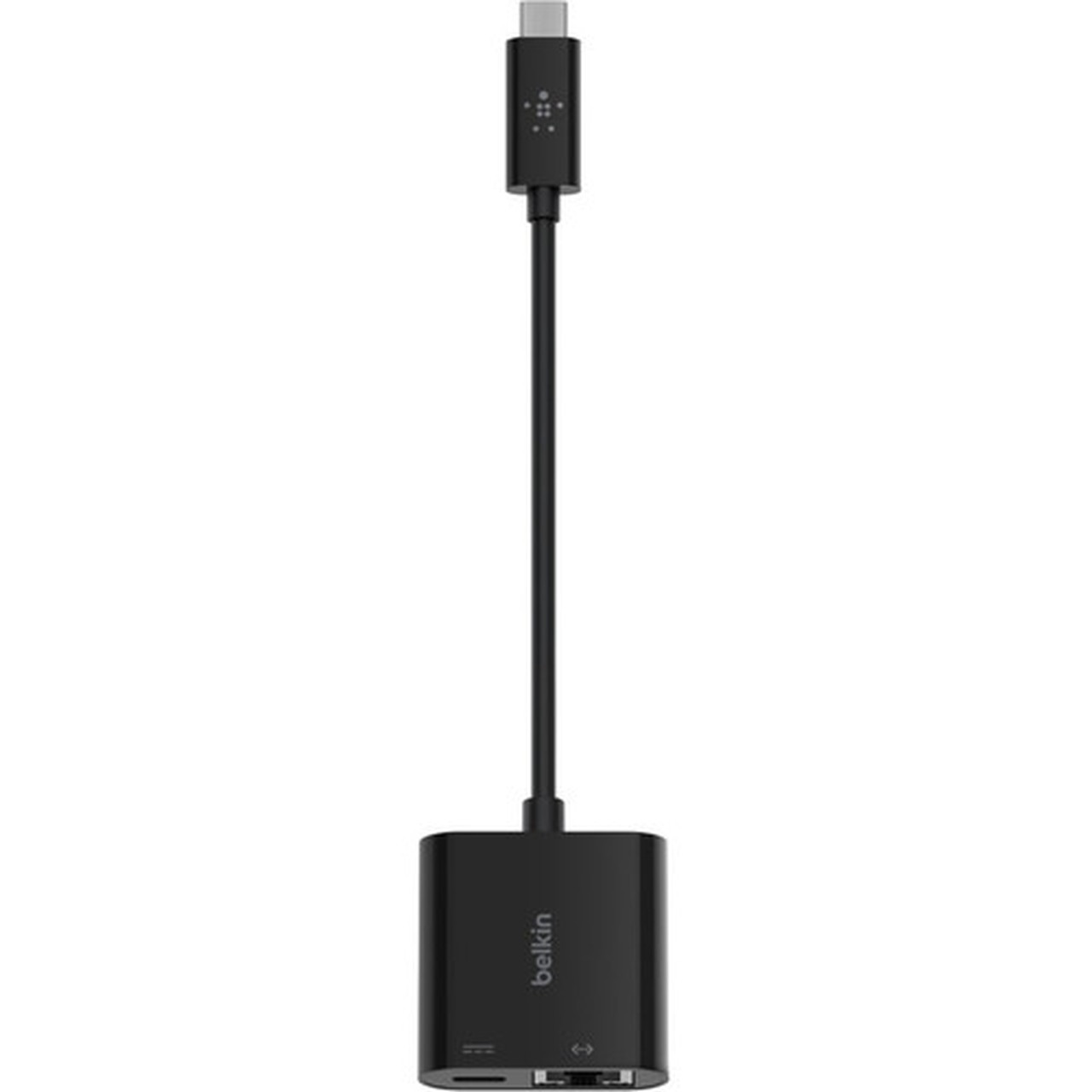 Belkin USB-C to Ethernet  Charge Adapter - 1 x Type C Male USB - 1 x RJ-45 Female Network 1 x Type C Female USB - Black INC001BTBK