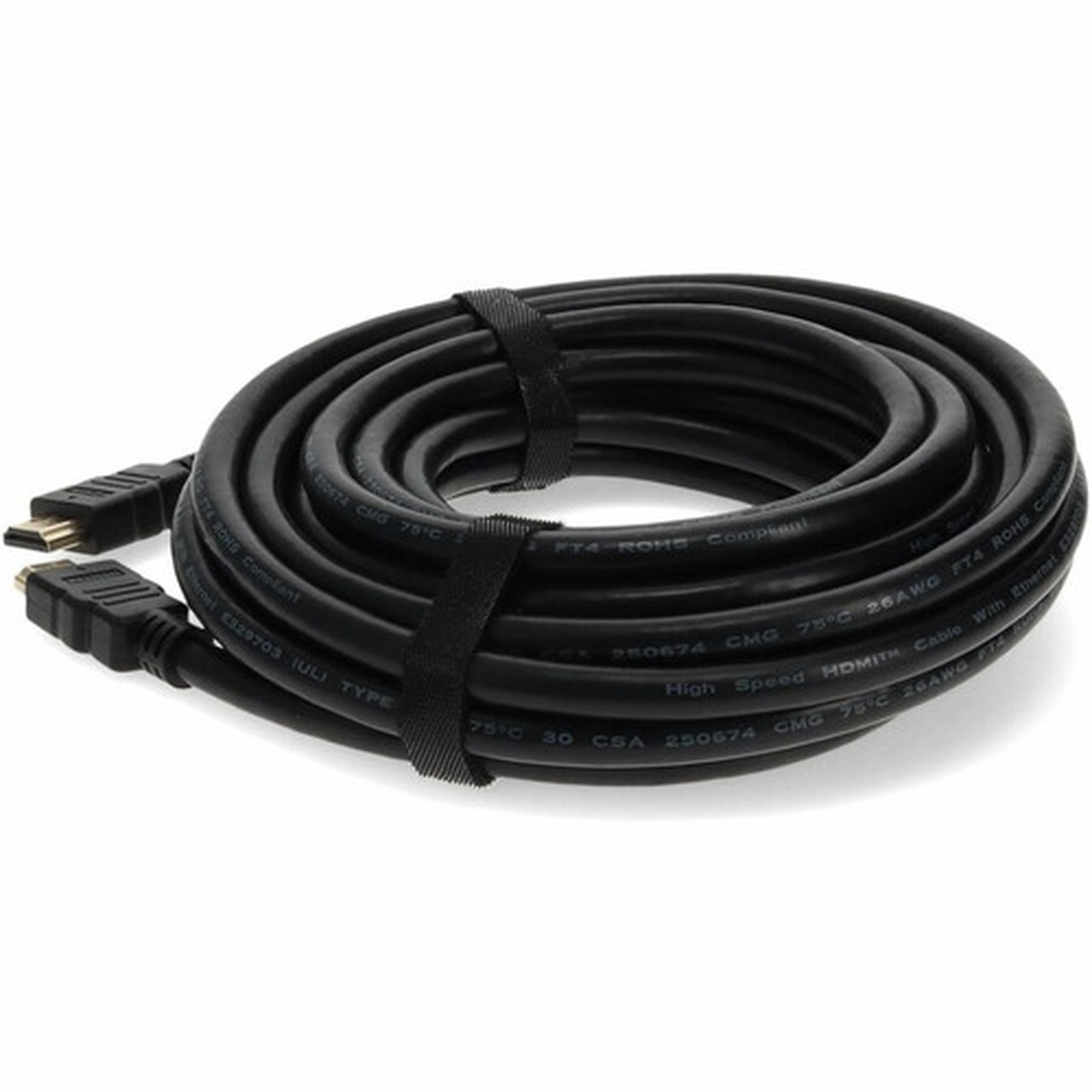 AddOn 762m 2500ft HDMI 13 Male to Male Black Cable - 25 ft HDMI AV Cable for AudioVideo Device HDTV Blu-ray Player DVD - 1 x HDMI2HDMI25F
