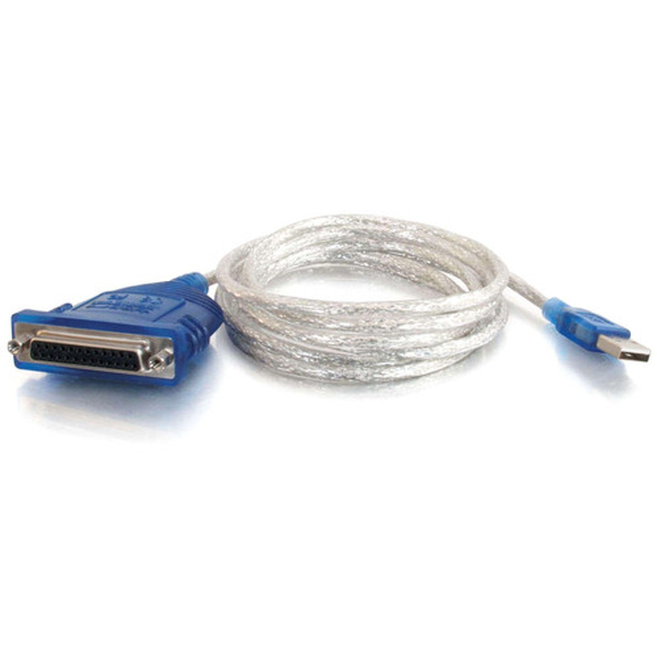 C2G USB to DB25 IEEE-1284 Parallel Printer Adapter Cable - DB-25 Female Type A Male USB - 183m - Blue 16899