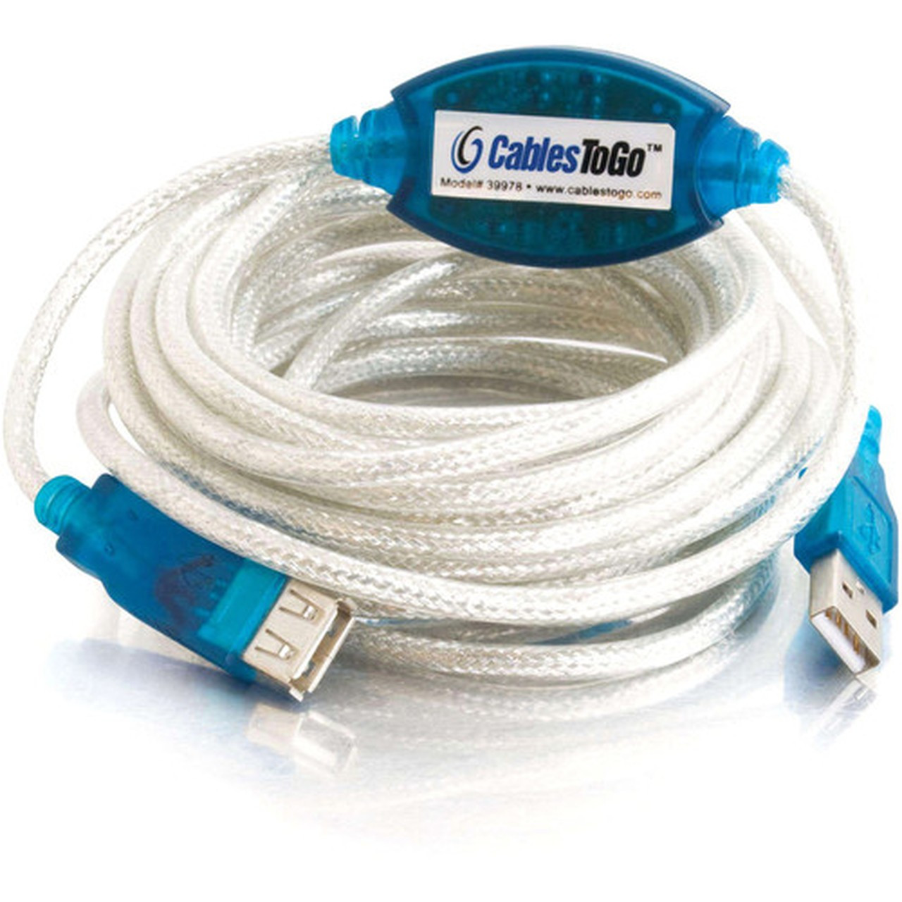 C2G USB 20 Active Extension Cable - Type A Male USB - Type A Female USB - 5m - Beige 39978