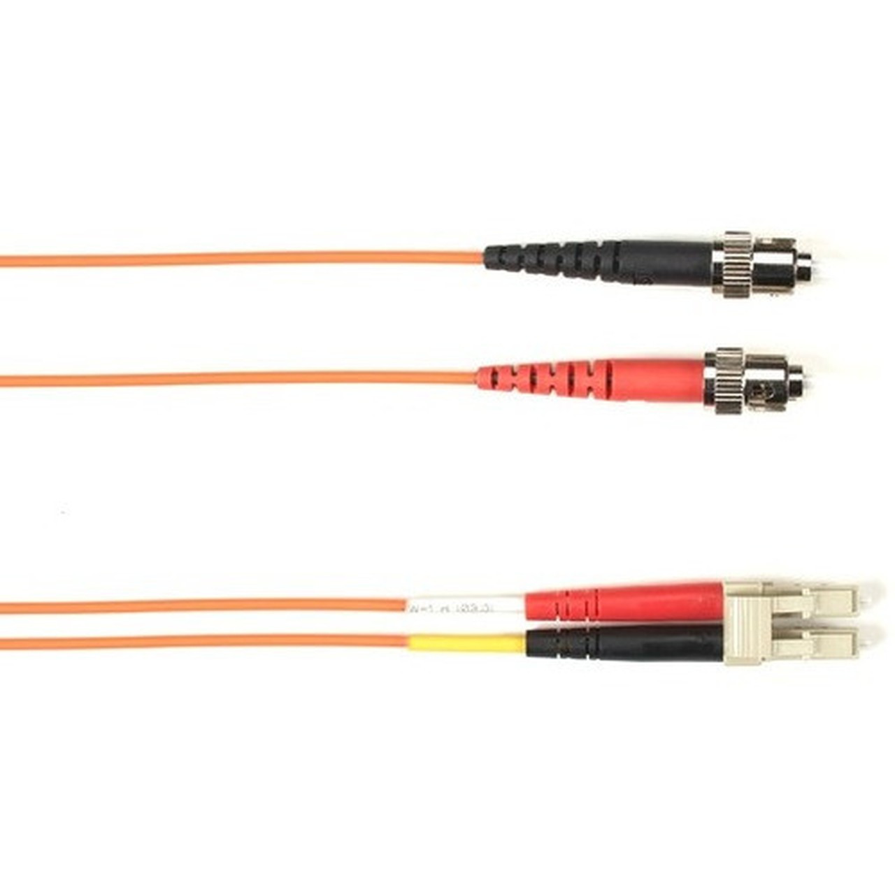 Black Box Fiber Optic Duplex Patch Network Cable - 492 ft Fiber Optic Network Cable for Network Device - First End 2 x ST Male - 2 x FOCMR62-015M-STLC-OR