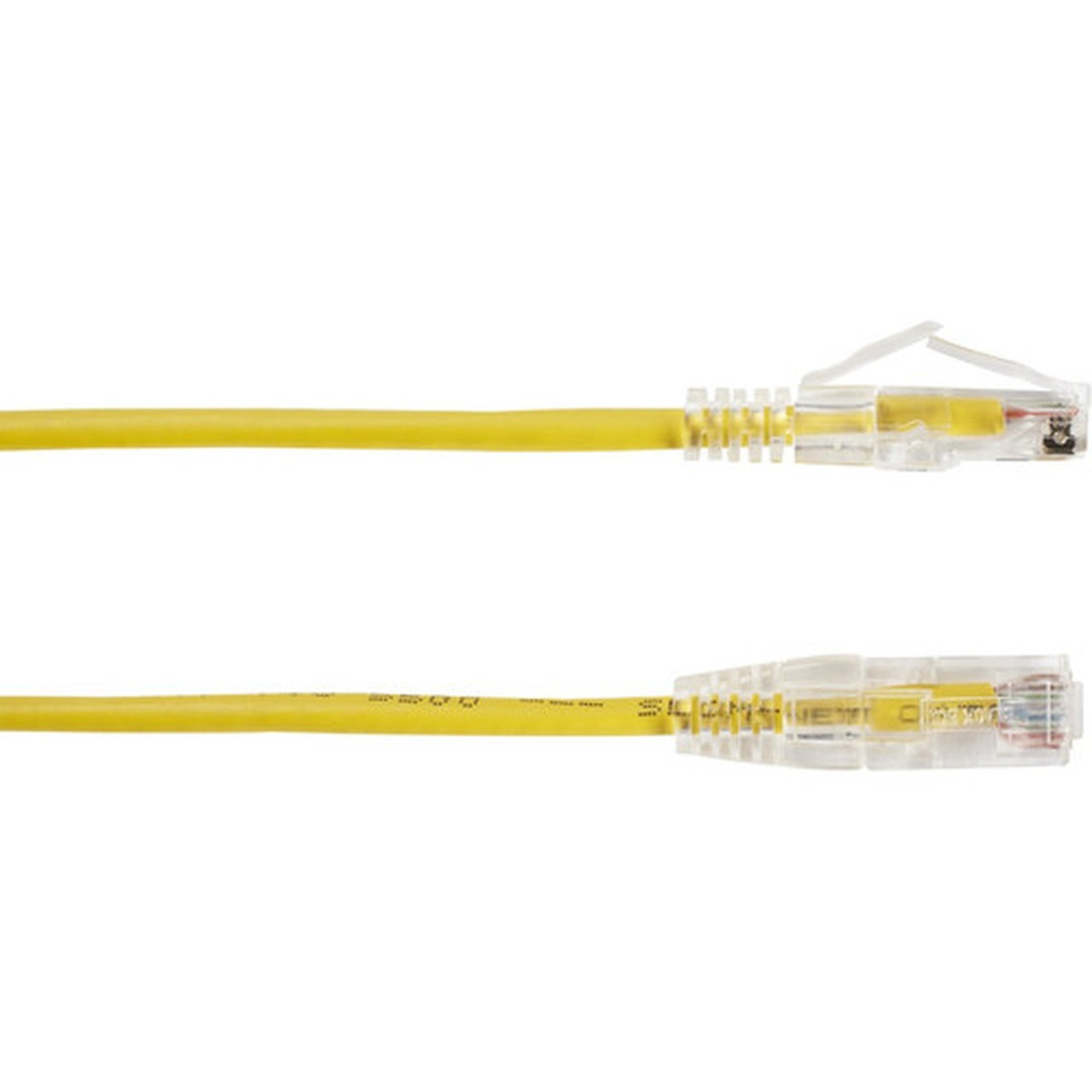 Black Box Slim-Net Cat6a UTP Patch Network Cable - 15 ft Category 6a Network Cable for Patch Panel Wallplate Network Device - First C6APC28-YL-15