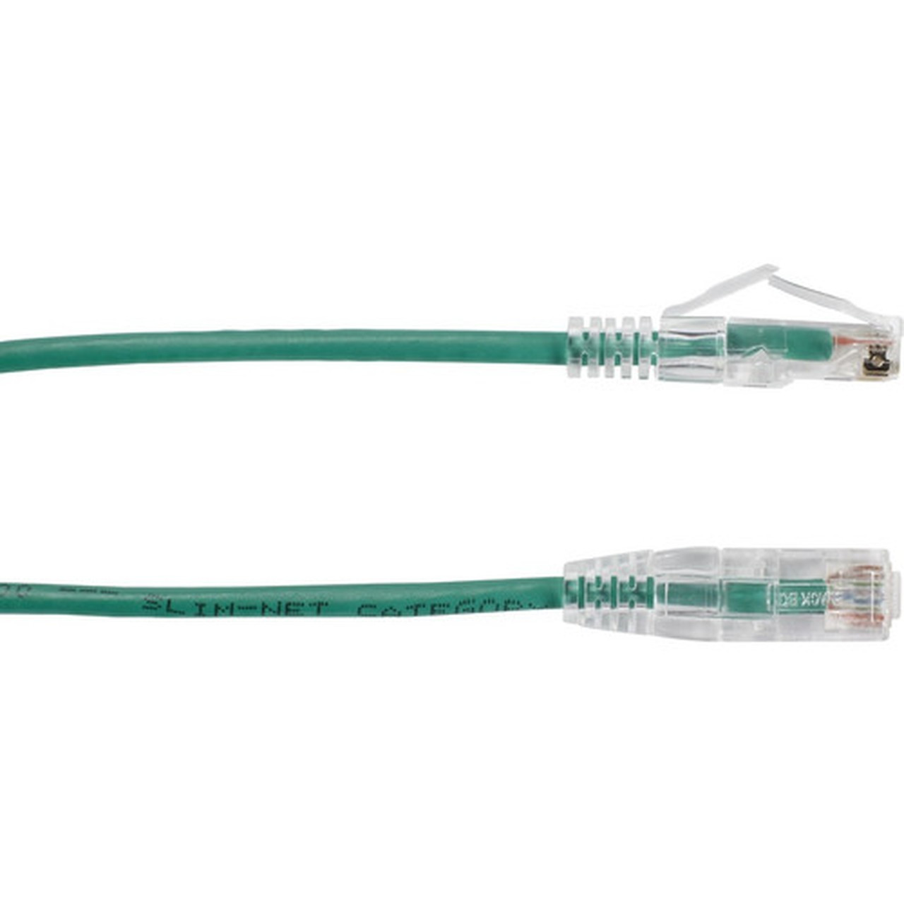Black Box Slim-Net Cat6a UTP Patch Network Cable - 7 ft Category 6a Network Cable for Patch Panel Wallplate Network Device - First C6APC28-GN-07