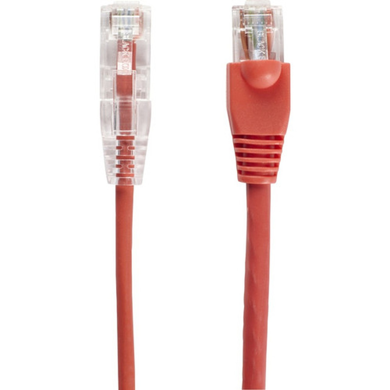 Black Box Slim-Net Cat6a UTP Patch Network Cable - 7 ft Category 6a Network Cable for Patch Panel Wallplate Network Device - First C6APC28-RD-07