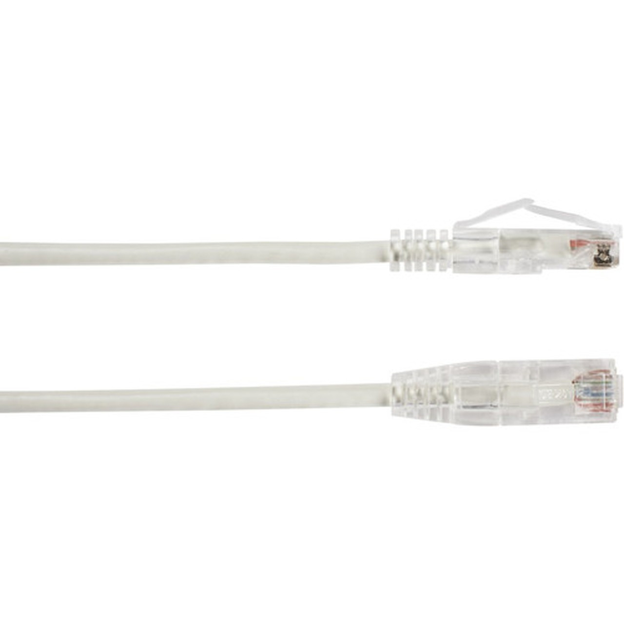 Black Box Slim-Net Cat6a UTP Patch Network Cable - 7 ft Category 6a Network Cable for Patch Panel Wallplate Network Device - First C6APC28-WH-07