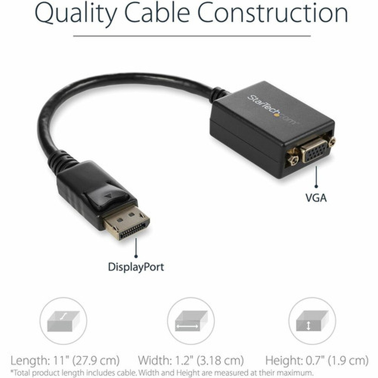 StarTechcom DisplayPort to VGA Adapter Active DP to VGA Converter 1080p Video DP to VGA Monitor Adapter Dongle DisplayPort - to DP DP2VGA2