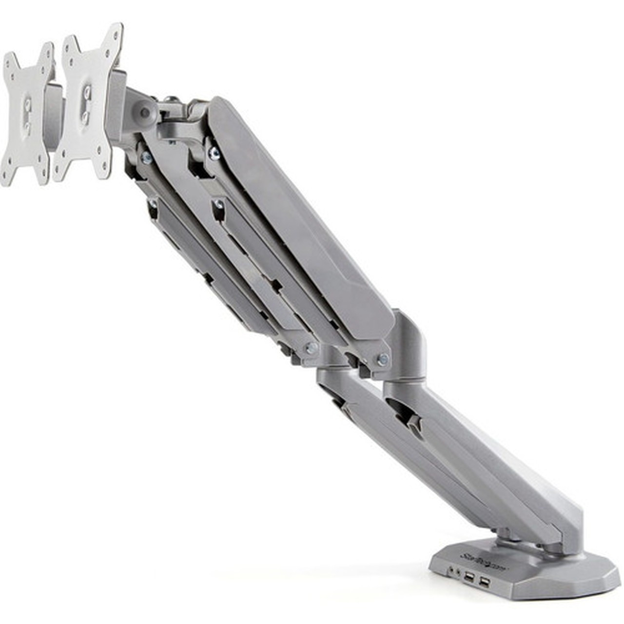 StarTechcom Desk Mount Dual Monitor Arm with USB  35mm Audio - Desk Clamp Ergonomic VESA Mount for up to 32 inch Displays - Full - ARMSLIMDUOS