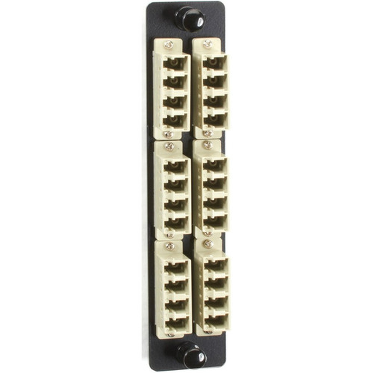 Black Box High-Density Multimode Fiber Adapter Panel - Ceramic Sleeve - 24 Ports - 24 x Duplex - Beige - TAA Compliant JPM467B-R2