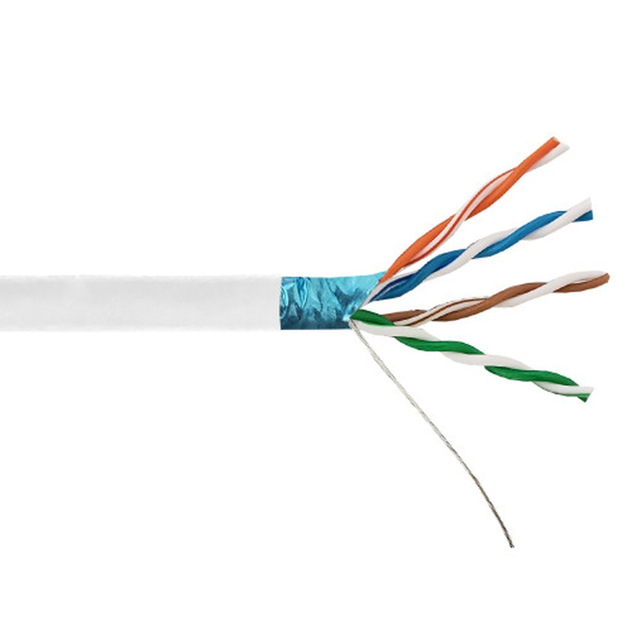 1000ft 4 Pair Cat5e 350Mhz 26AWG Stranded Shielded FTP FT4CMR Bulk Cable