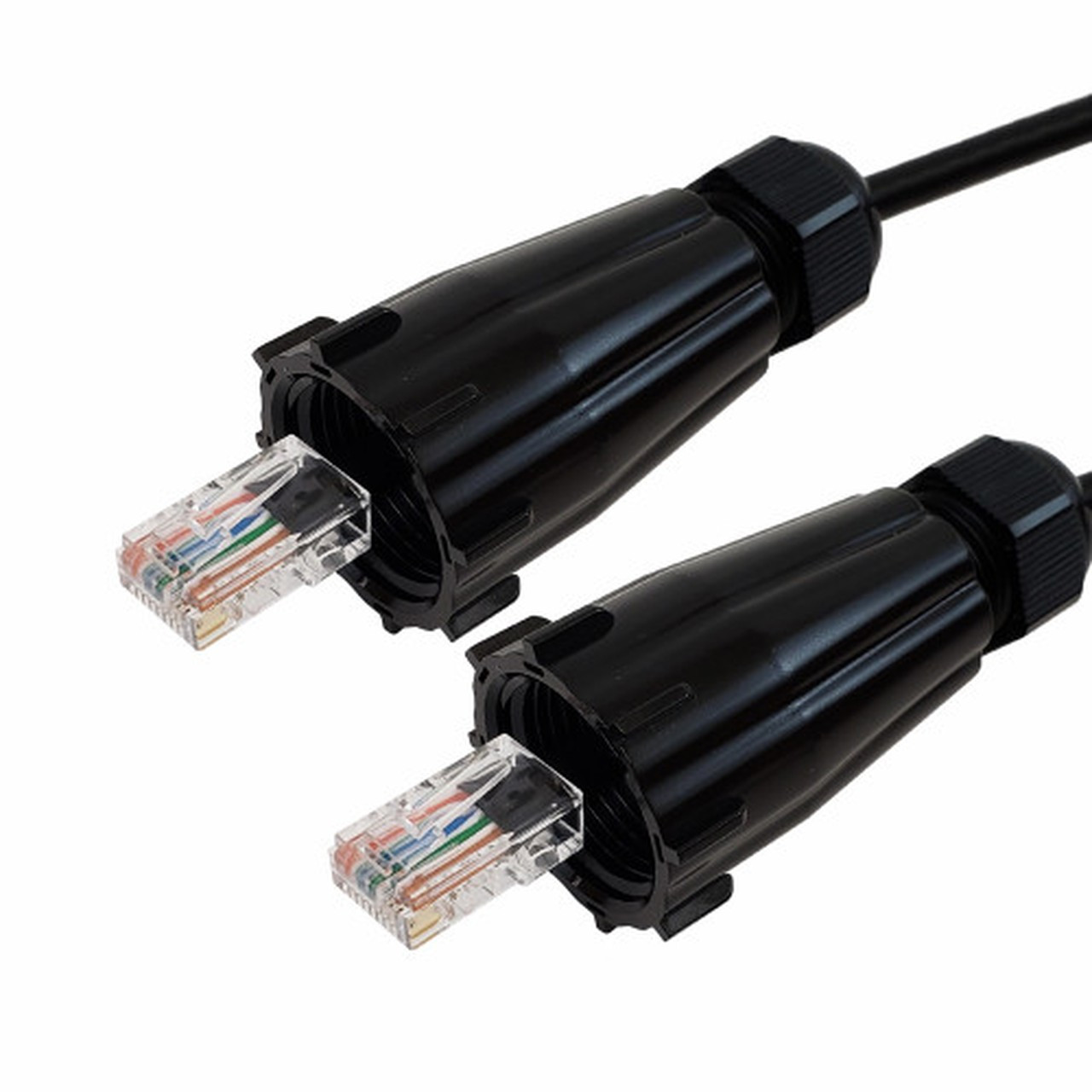 RJ45 Male with IP68 Shroud to RJ45 Male with IP68 Shroud Cat5e UTP Outdoor UV  Direct Burial Patch Cable