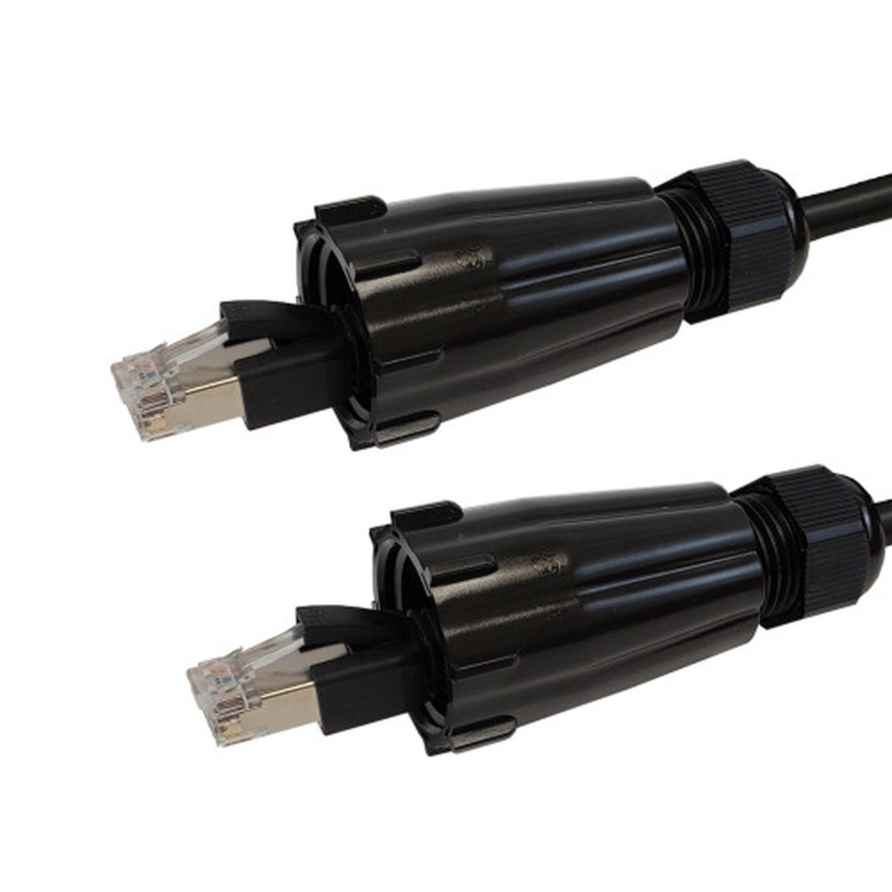 RJ45 Male with IP68 Shroud to RJ45 Male with IP68 Shroud Cat5e FTP Outdoor UV  Direct Burial Patch Cable