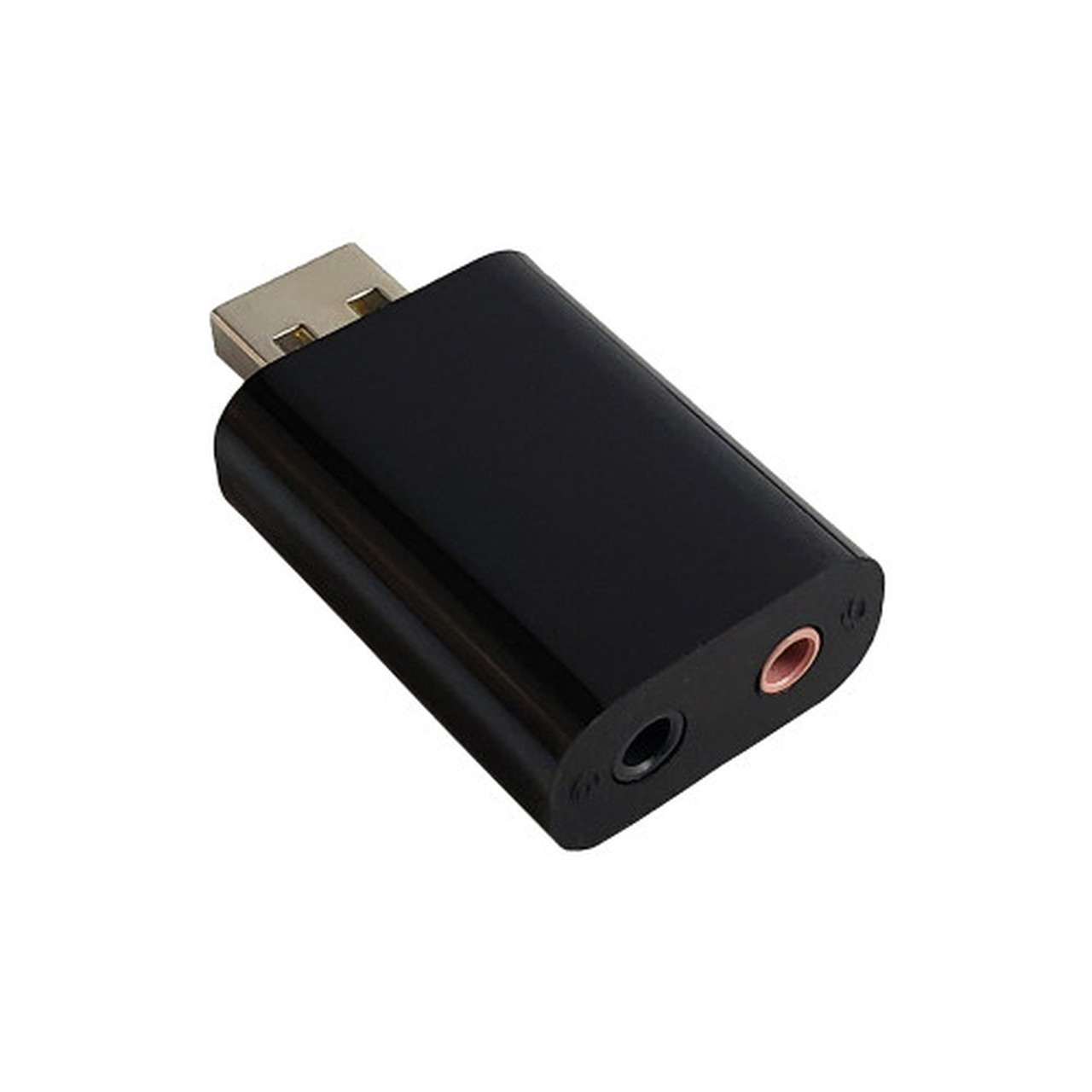 USB A Male to 35mm HeadphoneMicrophone Adapter - Black