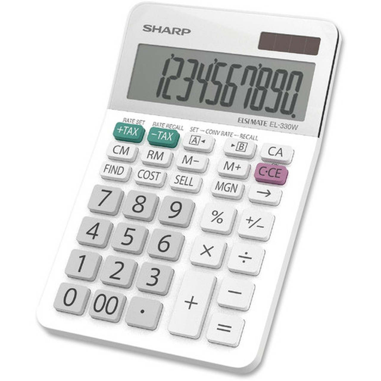 Sharp Calculators EL-330WB 10-Digit Professional Desktop Calculator - 4-Key Memory Sign Change Backspace Key Auto Power Off Double EL330WB