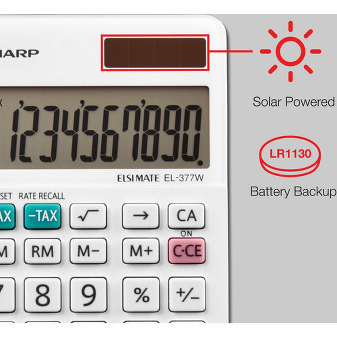 Sharp Calculators EL-377WB 10-Digit Professional Handheld Calculator - Sign Change Auto Power Off - 10 Digits - LCD - 03 x 28 x - EL377WB