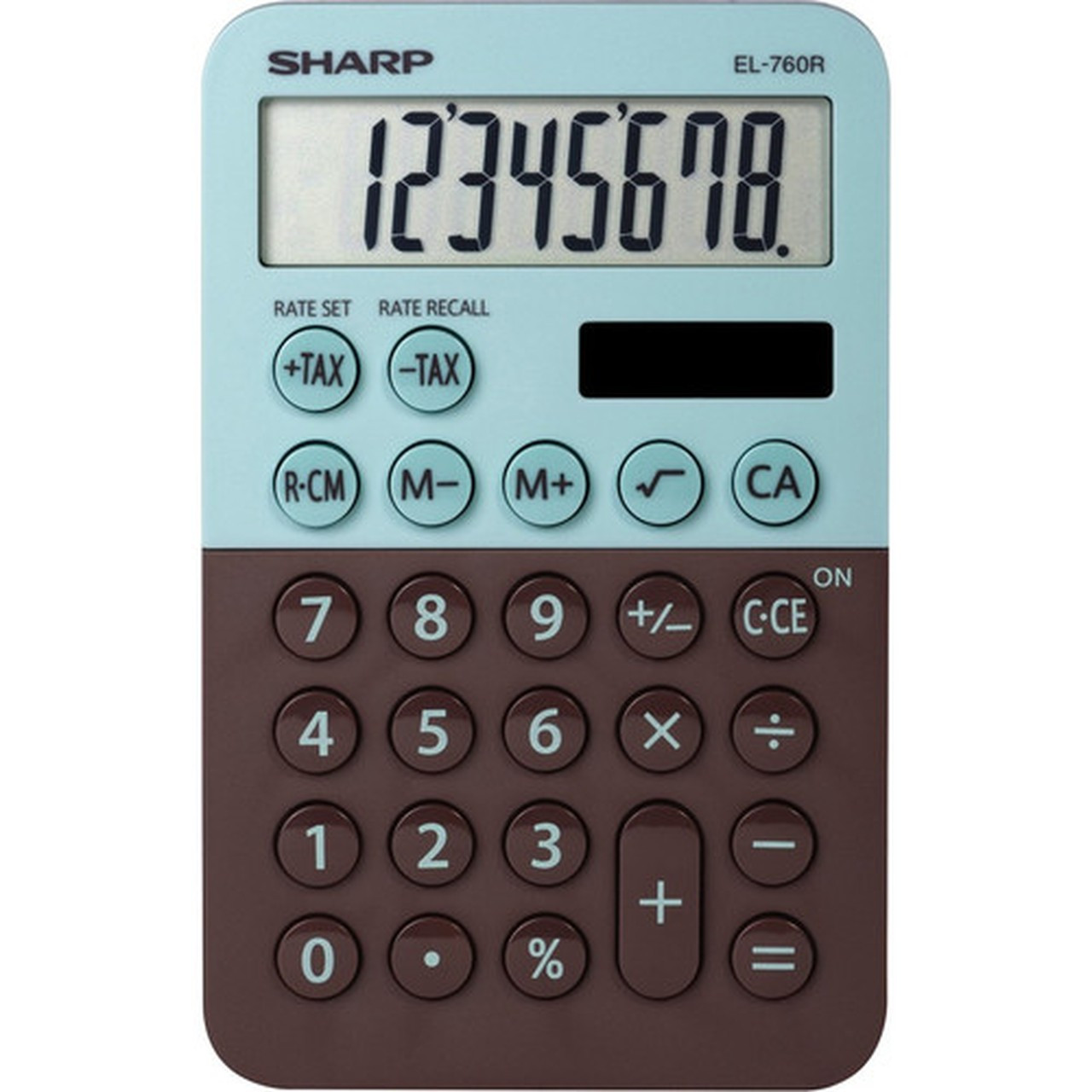 Sharp 8-digit Large Desktop Calculator - 3-Key Memory Dual Power Angled Display Automatic Power Down Extra Large Key - 8 Digits - EL760RBMT