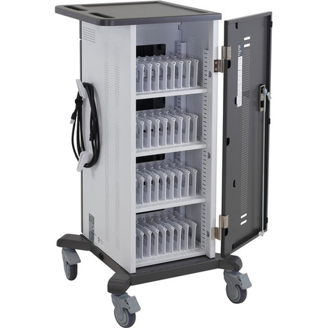 Ergotron YES40 Charging Cart for Tablets - 4 Shelf - PushPull Handle - 5080 kg Capacity - 4 Casters - 4 10160 mm Caster Size - - YES40-TAB-1
