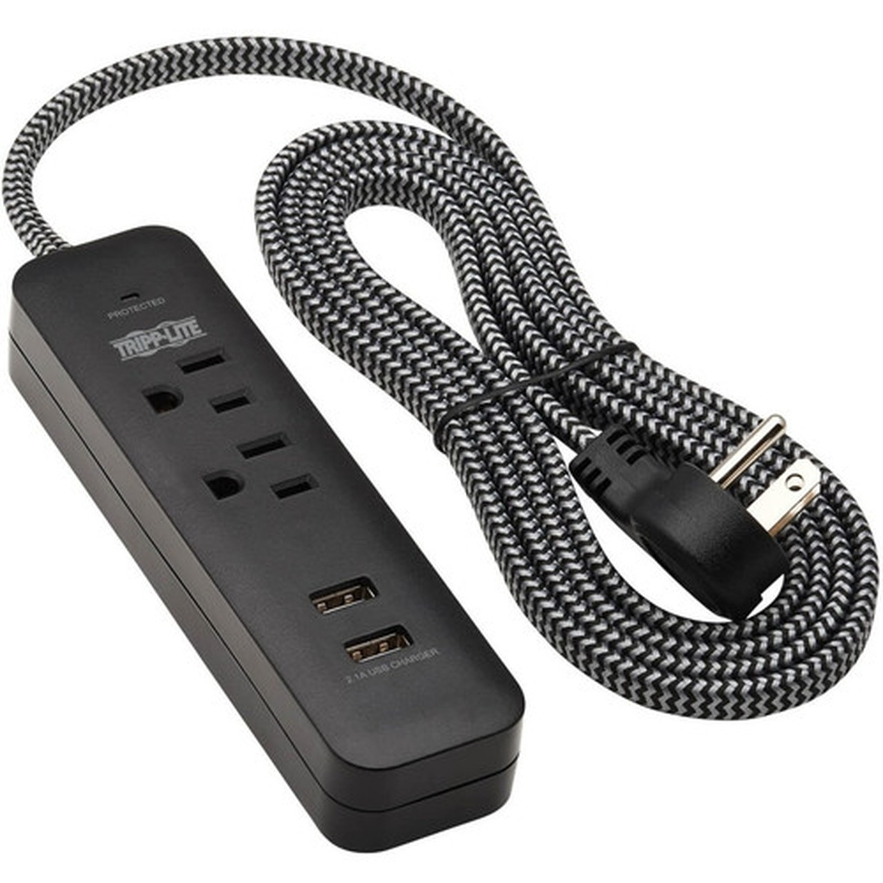 Tripp Lite Protect It TLP206USB 2-Outlet Surge SuppressorProtector - 2 x NEMA 5-1520R 2 x USB - 180 kVA - 450 J - 120 V AC Input TLP206USB
