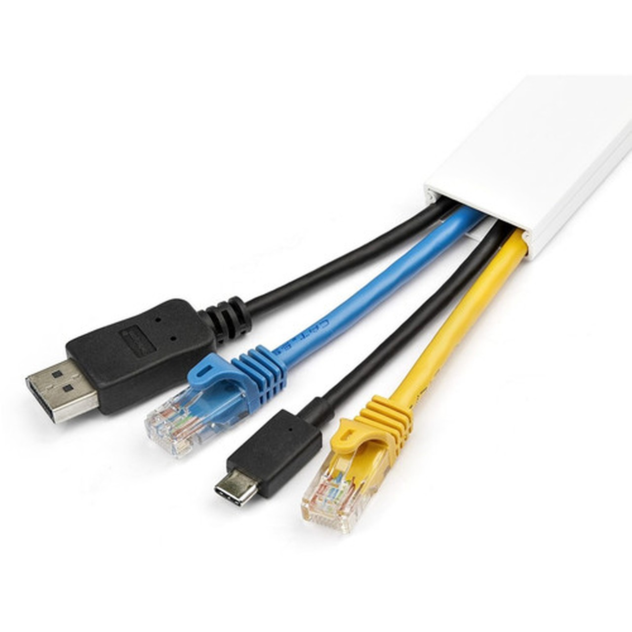 StarTechcom Cable Management Raceway wAdhesive Tape and Cover 1-1432mmW x 3811mmH 3ft1m length Network Cord Hider UL - CBMWWD3211