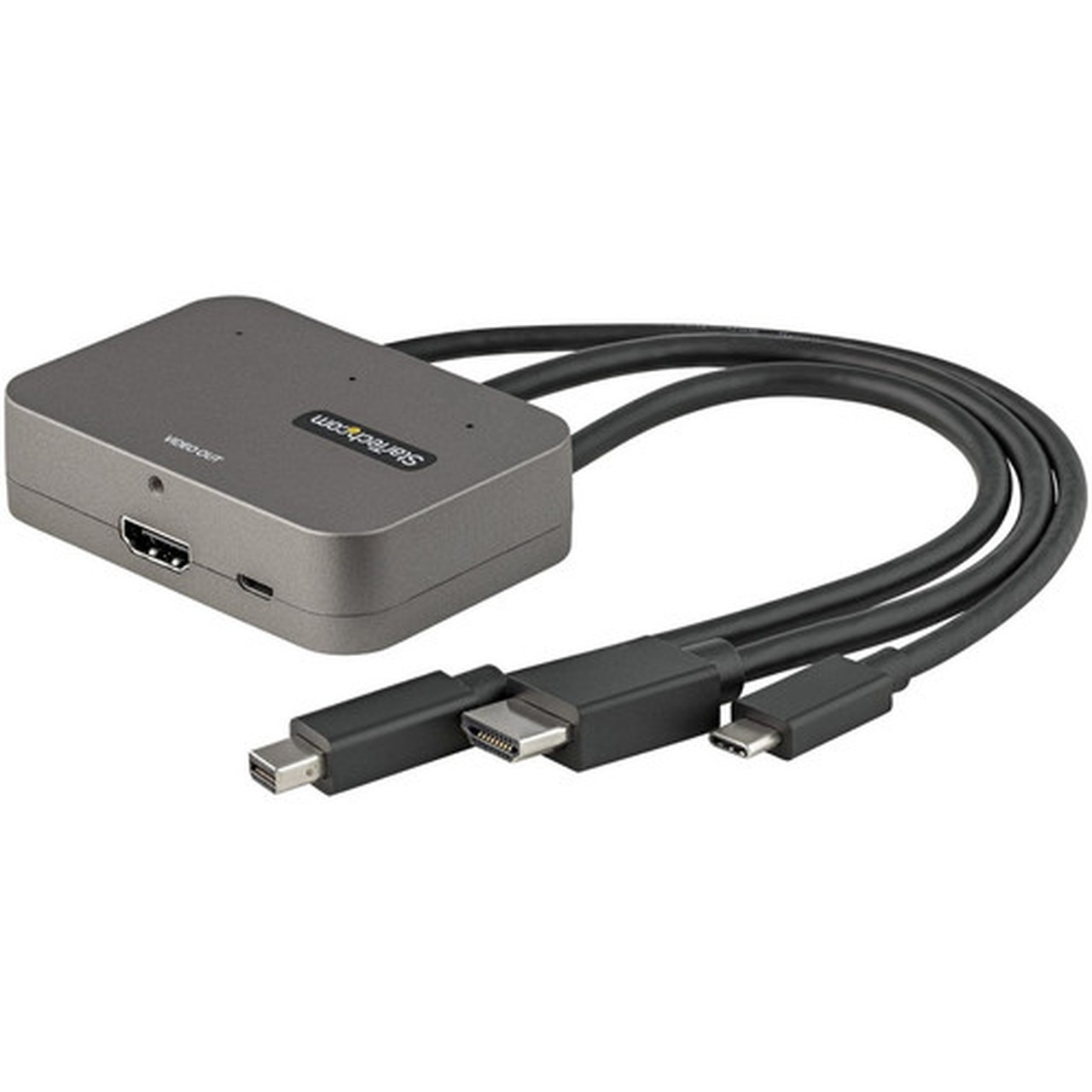 StarTechcom 3-in-1 Multiport to HDMI Adapter 4K 60Hz USB-C HDMI or Mini DP to HDMI Video Converter Conference Room Digital AV - to CDPHDMDP2HD