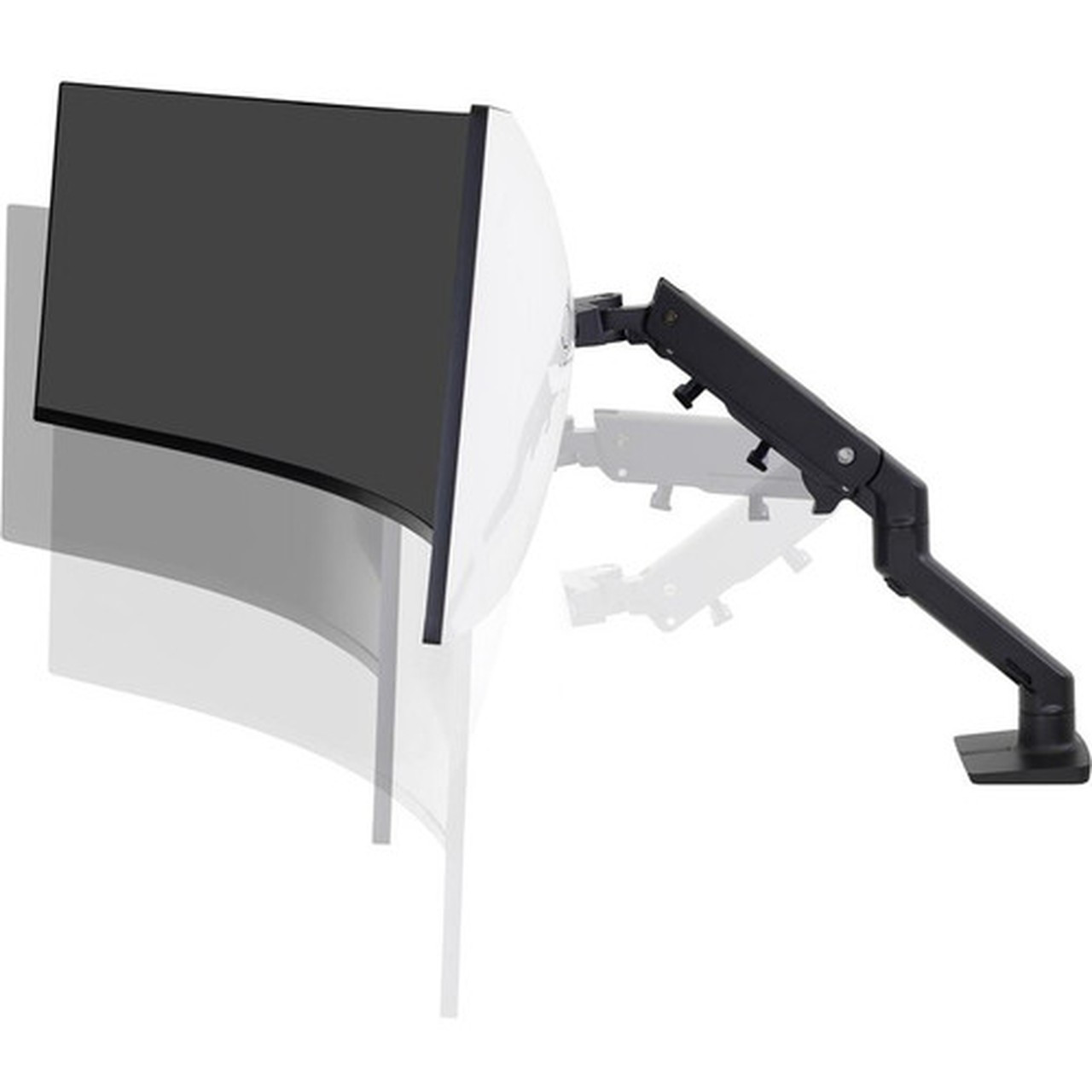 Ergotron Desk Mount for Monitor Curved Screen Display - Matte Black - Yes - 49 Screen Support - 1905 kg Load Capacity - 100 x 100 45-647-224