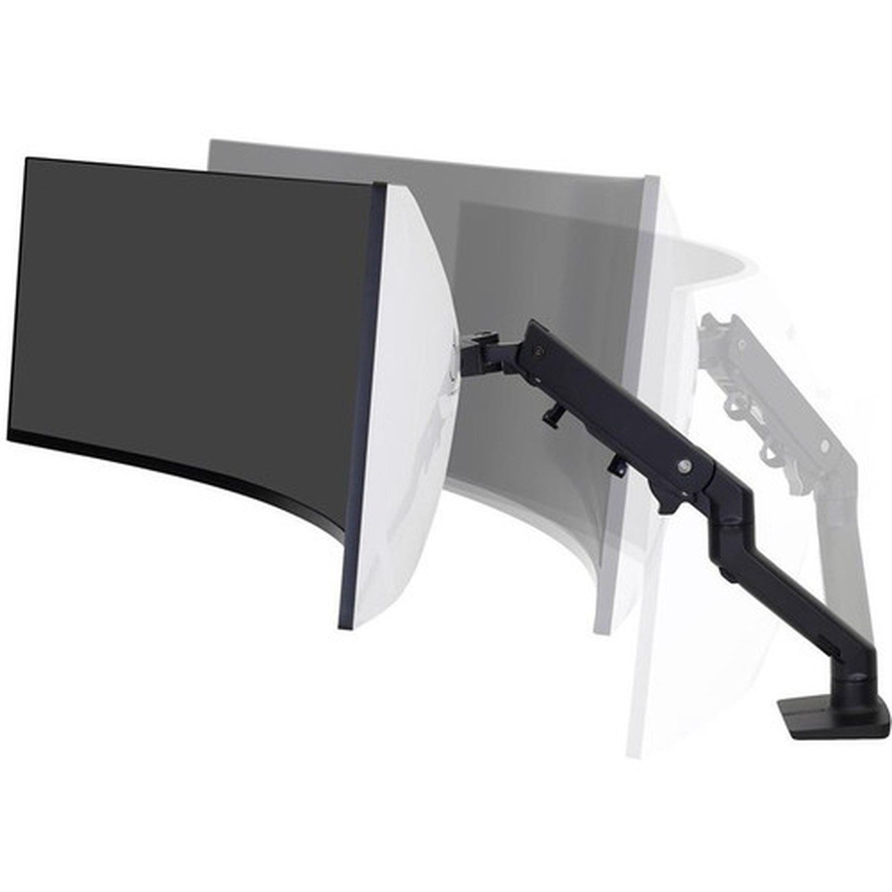 Ergotron Desk Mount for Monitor Curved Screen Display - Matte Black - Yes - 49 Screen Support - 1905 kg Load Capacity - 100 x 100 45-647-224