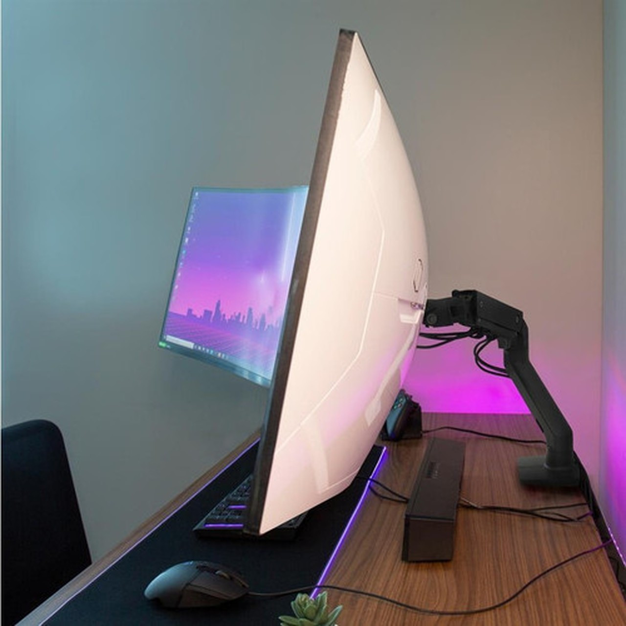 Ergotron Desk Mount for Monitor Curved Screen Display - Matte Black - Yes - 49 Screen Support - 1905 kg Load Capacity - 100 x 100 45-647-224