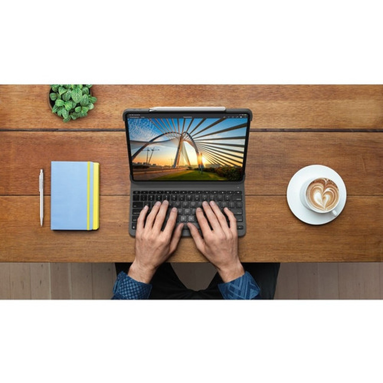Logitech Slim Folio Pro KeyboardCover Case Folio for 129 Apple iPad Pro 3rd Generation iPad Pro 4th Generation Tablet - - - 920-009703